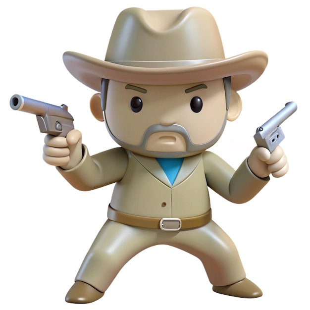 a cartoon character with a gun pointing a gun