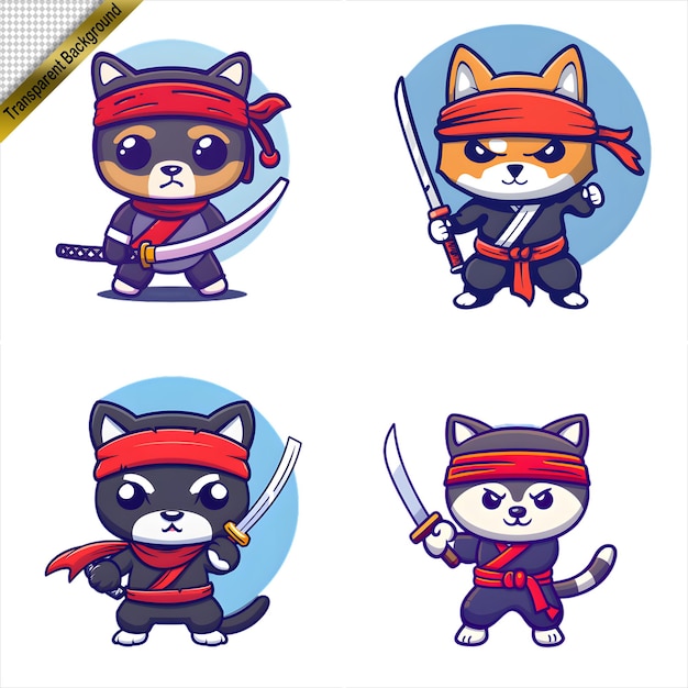 PSD a cartoon character with a sword and a wolf with a sword