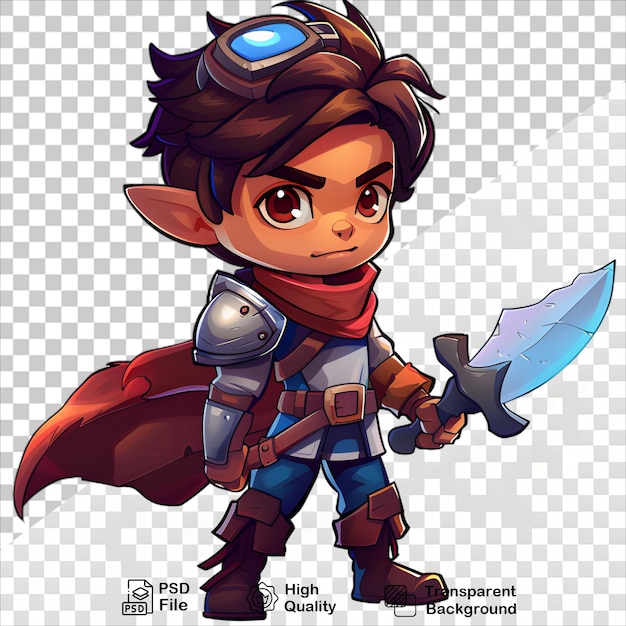 PSD a cartoon character with a sword