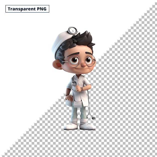 A cartoon character with transparent png on the left side.