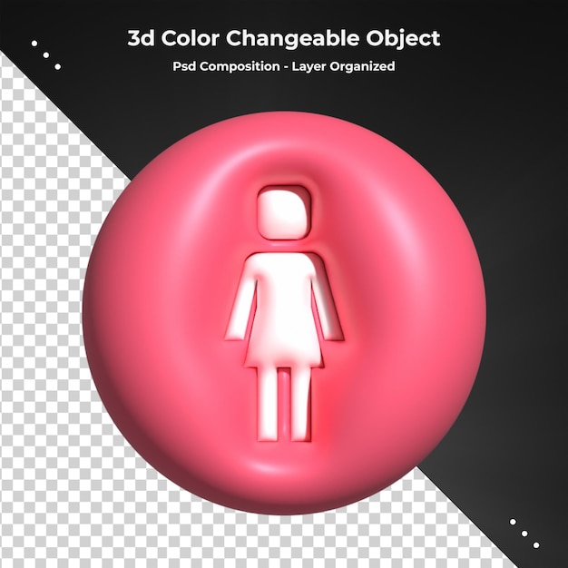 Cartoon characters  3d rendering man and woman for PSD composition