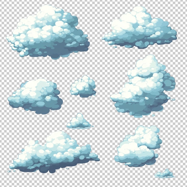 PSD cartoon clouds collection sky elements for game design