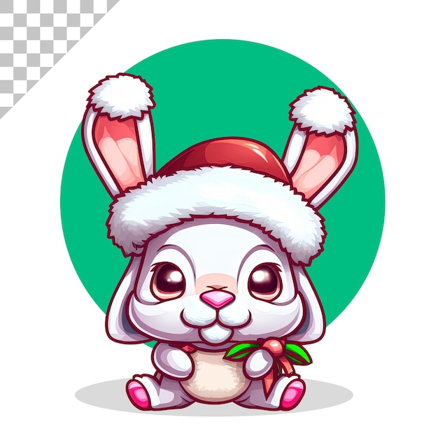 Cartoon cute Christmas rabbit