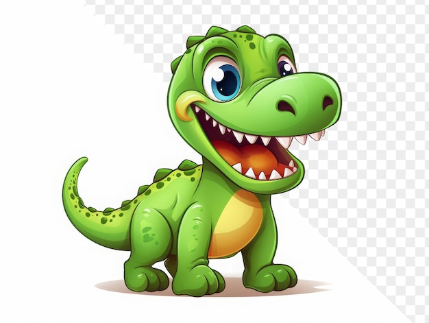 PSD a cartoon of a dinosaur with big eyes and a big smile