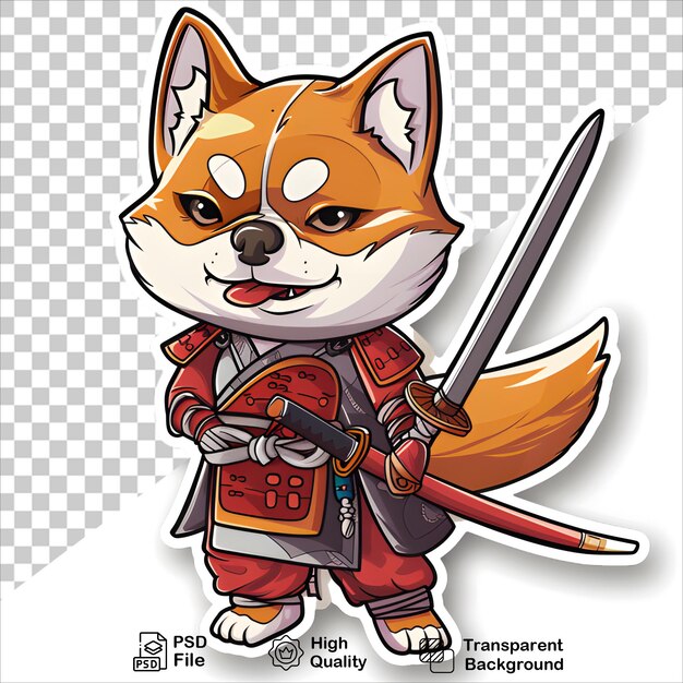 Cartoon Dog with Sword PNG Transparent Background