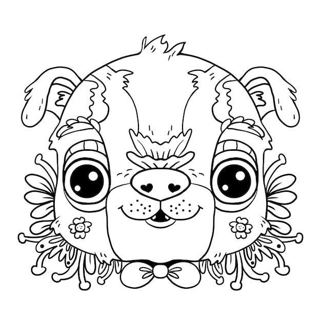 PSD a cartoon drawing of a cartoon dog with eyes and a mandala