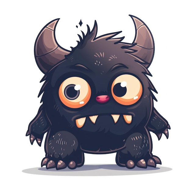 a cartoon drawing of a monster with big eyes and big eyes