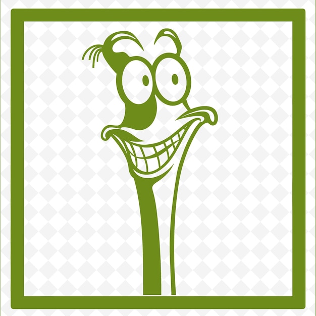 a cartoon drawing of a monster with a green face and a green background