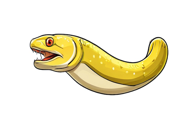 PSD a cartoon drawing of a snake with a mouth open