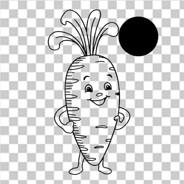 a cartoon drawing of a vegetable with a face on it