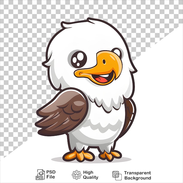 PSD cartoon eagle illustration with a bold yellow beak