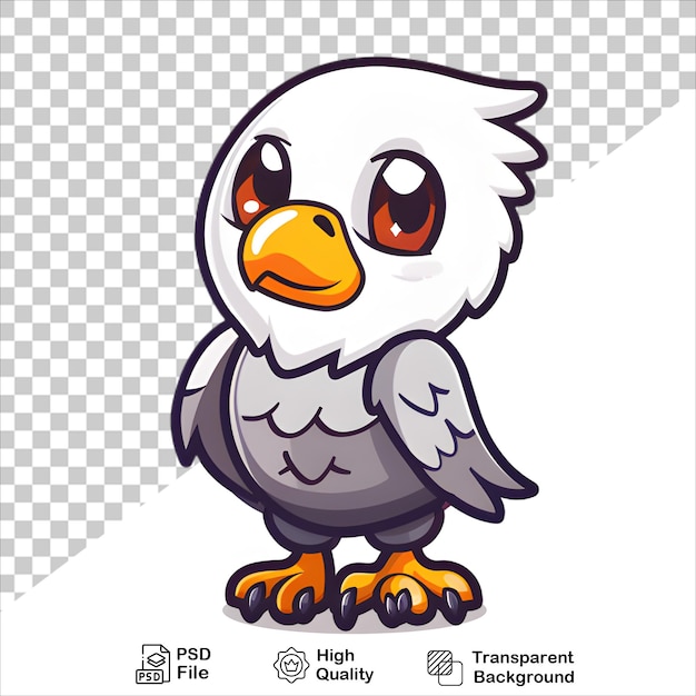 PSD cartoon eagle illustration with a bold yellow beak