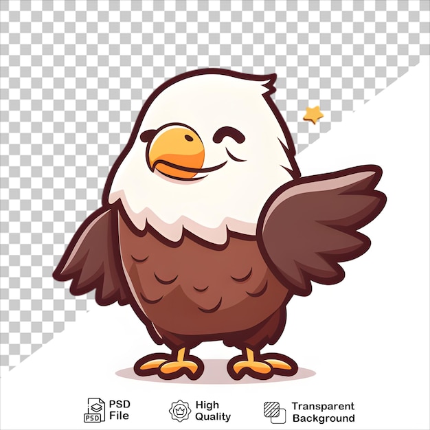 PSD cartoon eagle illustration with a bold yellow beak