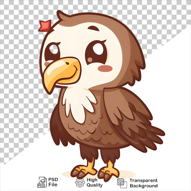 PSD cartoon eagle illustration with a bold yellow beak