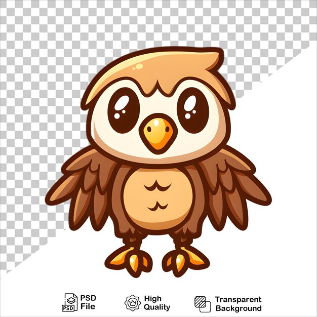 Cartoon Eagle with Fierce Yellow Beak and Sharp Eyes