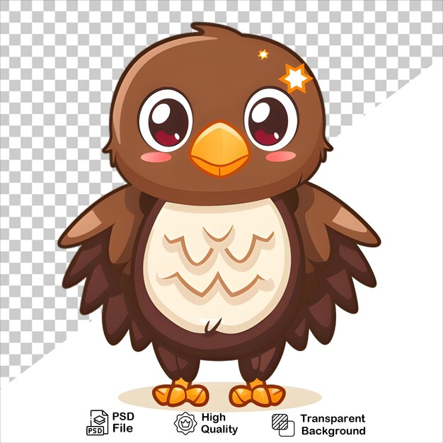 Cartoon Eagle with Fierce Yellow Beak and Sharp Eyes