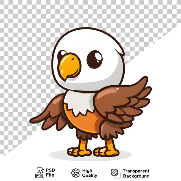 Cartoon Eagle with Fierce Yellow Beak and Sharp Eyes