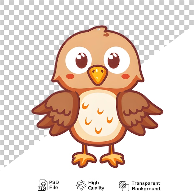 Cartoon Eagle with Fierce Yellow Beak and Sharp Eyes