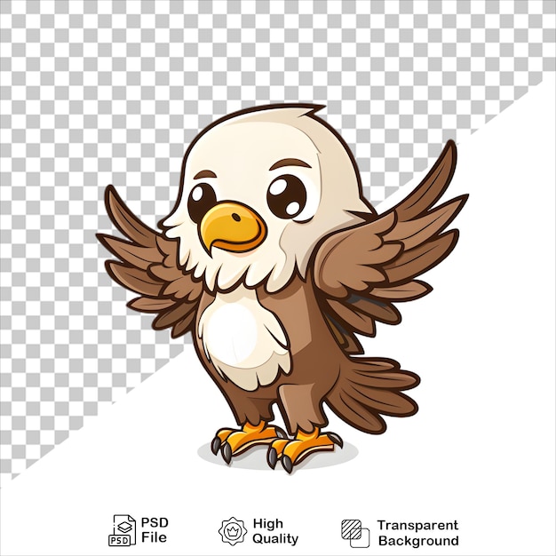 Cartoon Eagle with Fierce Yellow Beak and Sharp Eyes