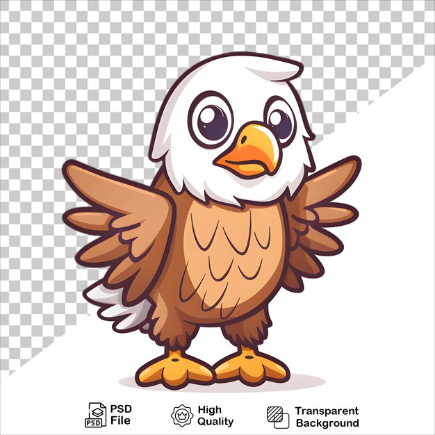 Cartoon Eagle with Fierce Yellow Beak and Sharp Eyes