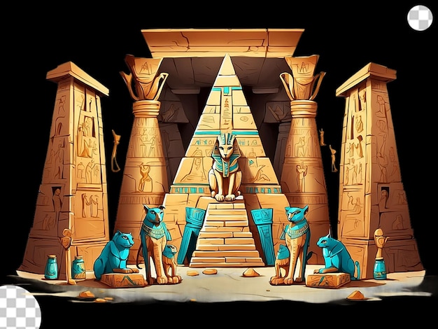 Cartoon Egyptian pyramid interior png transparent