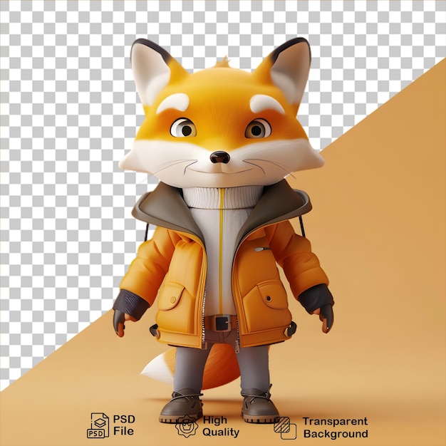 cartoon fox character isolated on transparent background include png file