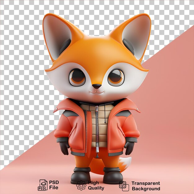 cartoon fox character isolated on transparent background include png file