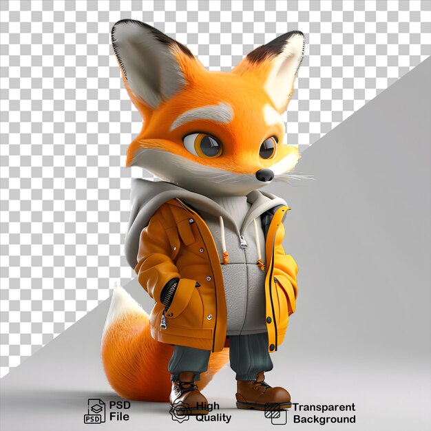 cartoon fox character isolated on transparent background include png file