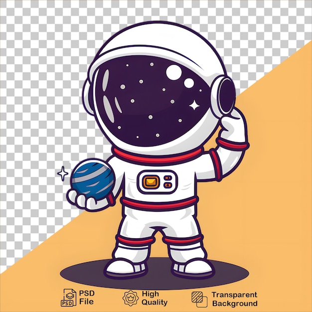 cartoon Futuristic Astronaut with Planet Design