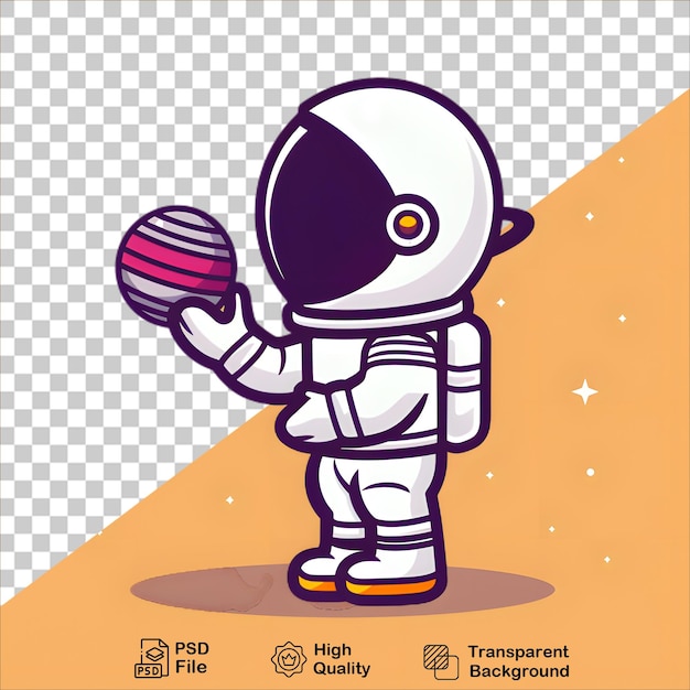 PSD cartoon futuristic astronaut with planet design