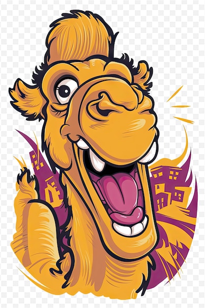 a cartoon of a giraffe with a yellow head