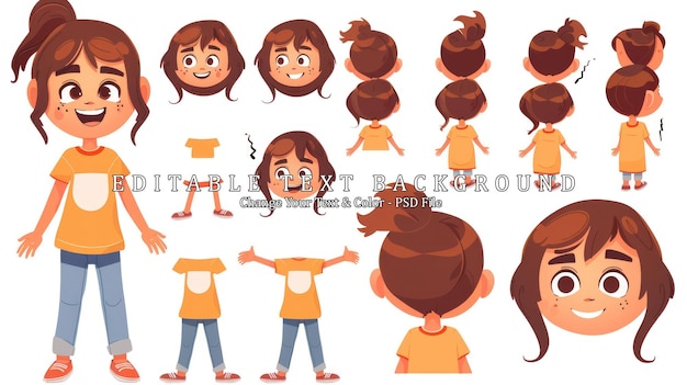 PSD cartoon girl character design