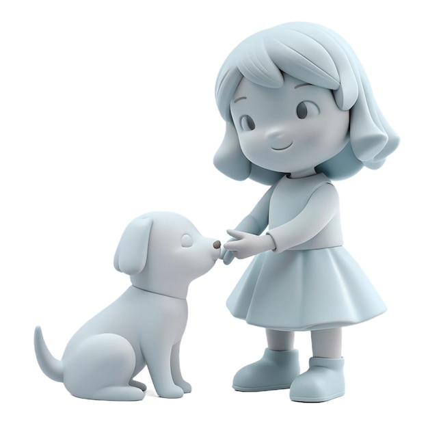 PSD a cartoon girl and a dog with a dog on the front