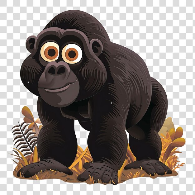 PSD cartoon gorilla isolated on transparent background png