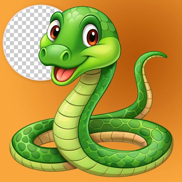 PSD cartoon green snake