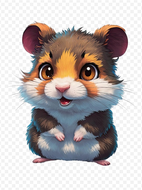 PSD a cartoon of a hamster with a big nose