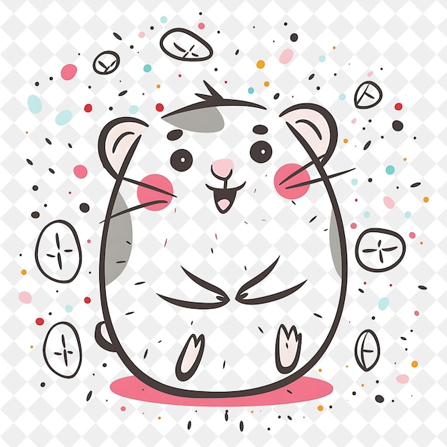 a cartoon of a hamster with the letters oclock on it