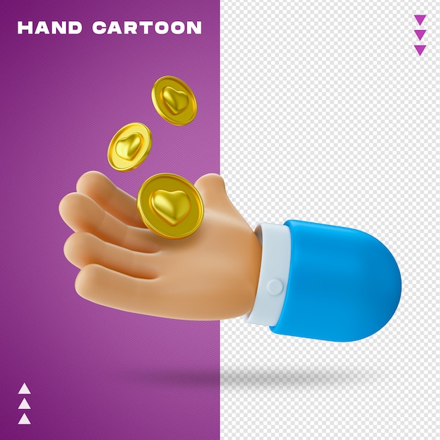 Cartoon Hand in 3d rendering