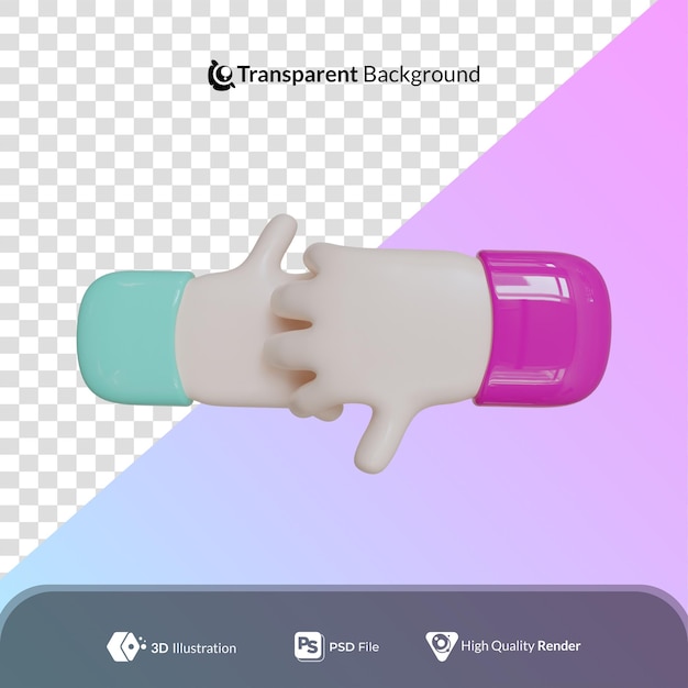 Cartoon hand Friendship gesture 3d illustration