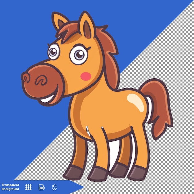 a cartoon of a horse with a picture of a horse on it