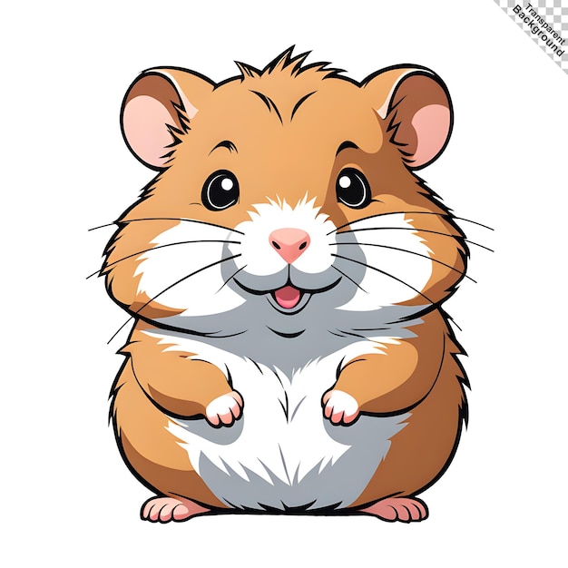 Cartoon Illustration of a Hamster