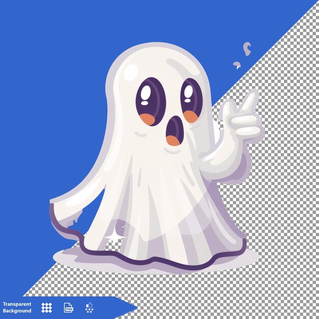 PSD a cartoon image of a ghost with a white background