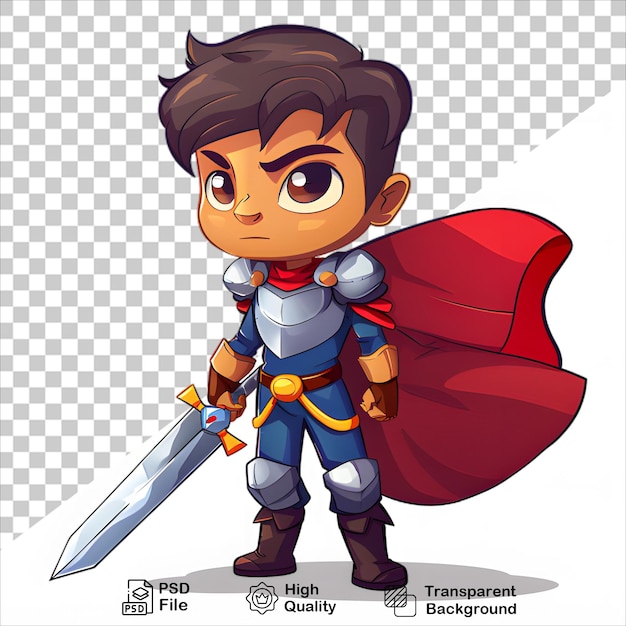 PSD a cartoon image of a knight with a sword and shield