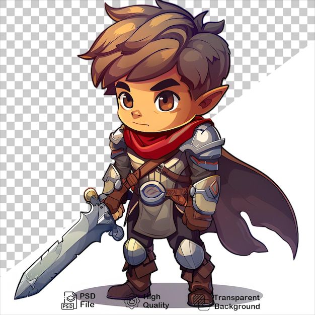 PSD a cartoon image of a knight with a sword and a sword