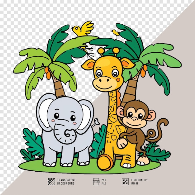 cartoon images of jungle animals without background hd quality