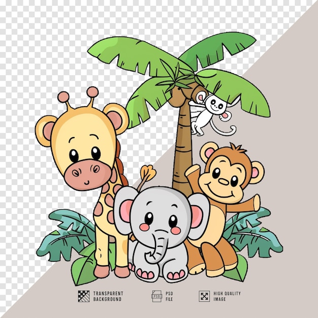 cartoon images of jungle animals without background hd quality