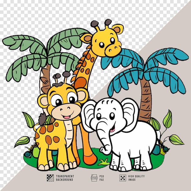 cartoon images of jungle animals without background hd quality