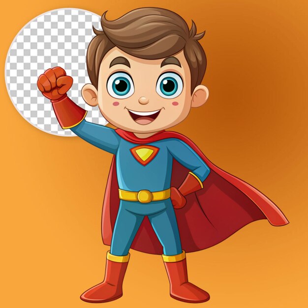 PSD cartoon kid boy superhero