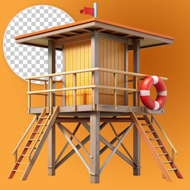 PSD cartoon lifeguard tower