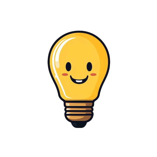 PSD a cartoon light bulb with a face